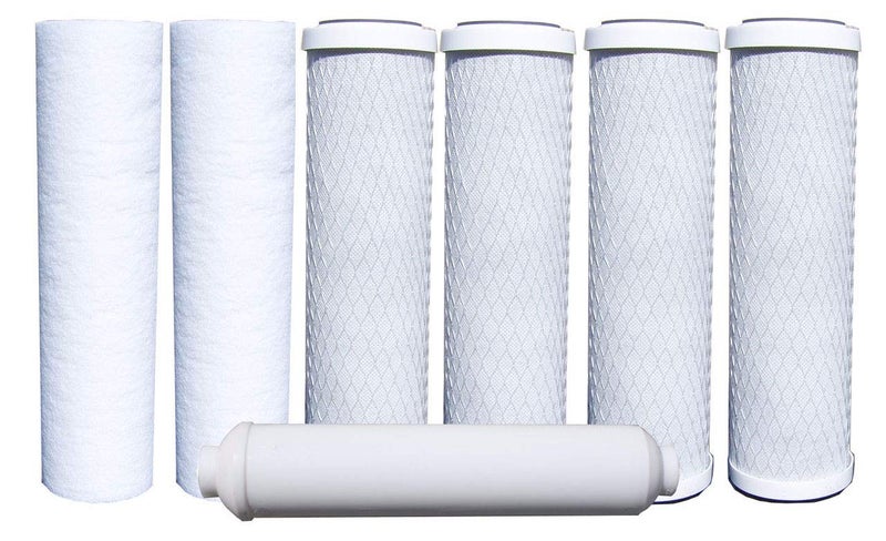 Watts Premier Annual 7-Pack Standard Water Filter Replacement Kit for RO-TFM-5SV, WP-ST6DM, WP-5, WP5-50 Reverse Osmosis System, 2 Sediment Filters, 4 Carbon Pre-Filters, GAC Inline Post-Filter - Image 1